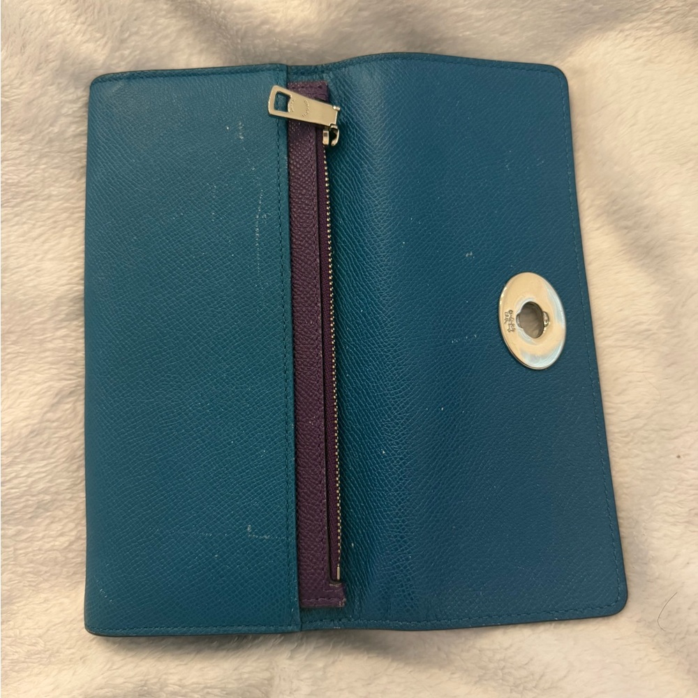 Vintage Coach Blue Leather Wallet - Picture 8 of 9
